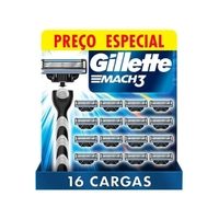 Refil Gillette Mach 3 para Barbear - 16 Unidades