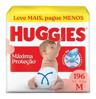 Fralda Huggies M c/196 Xtra-Flex Máxima Proteção