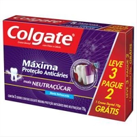 Kit Creme Dental Colgate Máxima Proteção Anticáries mais Neutraçúcar 70g 3 Unidades