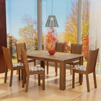 Conjunto Sala de Jantar Analu Mesa com 6 Cadeiras Madesa