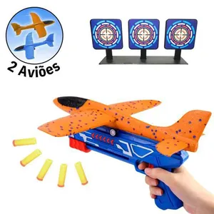 Lança Avião Brinquedo Infantil Tiro ao Alvo