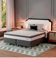cama box com colchão queen sigma molas ensacadas (22x158x198) branco e cinza