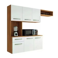 Armário de Cozinha Completa Suspenso com Balcão 6 Portas 1 Gaveta Luna Aramóveis - Marrom