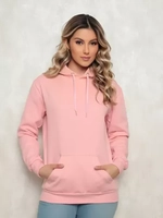 Moletom Liso Flanelado Feminino Blusa De Frio Canguru