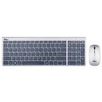 Combo Mouse e Teclado Dr. Office, SDR-0302-G, Sem Fio, USB, Cinza Metálico