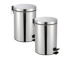 Kit 2 Lixeiras Inox com Pedal 3 Litros Cinza Clink