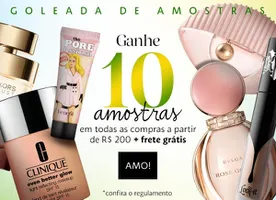 Ganhe 10 amostras + frete grátis em compras acima de R$200 na Sephora