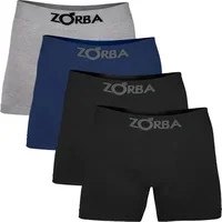 Kit Com 4 Cuecas Boxer Algodão Sem Costura Zorba