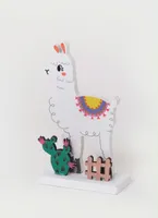 Lhama com Cacto Decorativo Branco | R$4