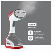 Vaporizador Portátil WAP Wapore Fast 1250 para Desamassar e Higienizar Tecidos 1250W - Branco/Vermelho/Cinza - 110V
