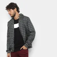 Jaqueta Drezzup Bomber Estampada Capuz Masculina - Verde Militar R$70