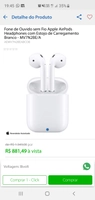 Airpods 2 MV7N2BE/A - à vista