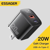 【 App】Carregador USB tipo C Essager telefone para o iPhone 14, 13, 12, 11 Pro Max, Mini, iPad, PD, carga rápida, QC 3.0, 20W