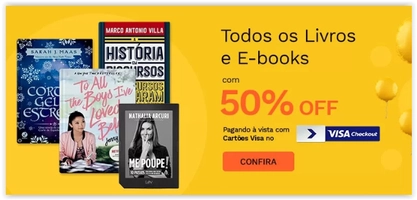 50% off em fones de Ouvido pagando com visa checkout