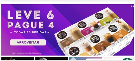 Leve 6 caixas pague 4 caixas. Exceto Starbucks. R$ 89