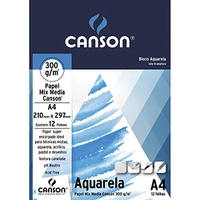 [PRIME] Bloco Aquarela A4 300g/m², Canson, 12 Folhas | R$15