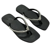 Rasteirinha Feminina com Strass Confortável Preto