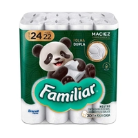 [Leve 2 R$21,35 cada] Papel Higiênico Folha Dupla Familiar 30m 24 Rolos