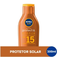 Protetor Solar Nívea Sun Protect &amp; Bronze FPS15 200ml