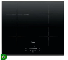 Cooktop 4 Bocas Midea Indução Touch Vitrocerâmica Preto 220V