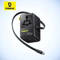 [Taxa Inclusa] Adaptador de viagem universal com cabo retrátil 70W