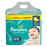 (FRETE GRÁTIS|3 pacotes) Fralda Descartável Pampers Confort Sec G 60 Unidades - LEIA AS INSTRUÇÕES.