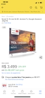 Smart Tv Tcl Led 4k 55 Android Tv Google Assistant - R$2389