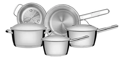 Jogo 5 Panelas Inox Tramontina Allegra Triplo Fundo