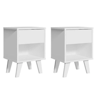 Kit com 2 Mesas de Cabeceira Brancas 1 Gaveta 3235 Madesa - Branco