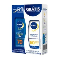 Kit Protetor Solar Corporal Nivea FPS70 200ml + Facial FPS60 50ml