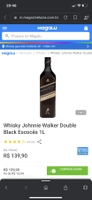[APP + Cashback R$119] Whisky Johnnie Walker Double Black Escocês 1L - R$139