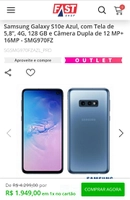 Samsung Galaxy S10e Azul 128GB | R$1.949