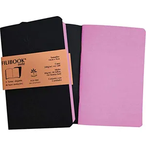 kit 2 Caderneta Filibook 30 Folhas 14x9 Café/Rosa - Pacote com 2, Filiperson, 03954, Multicor, pacote de 208