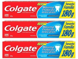 Kit - 3 Unidades de Creme Dental Colgate - Anticárie 180g | R$18