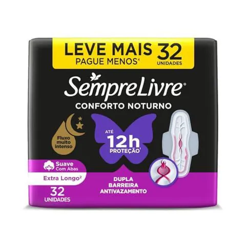 [Leve 3 Pague 2 ] Absorvente Noturno Abas Sempre Livre 32un