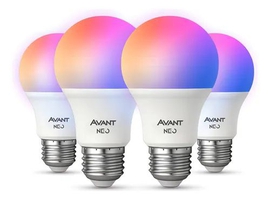 Kit 4 Lâmpadas LED Smart RGB 10W E27 Alexa