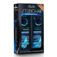 KIT STUDIO HAIR SHAMPOO+CONDICIONADOR RESTAURAÇÃO E MACIEZ MURIEL 250ML - R$6