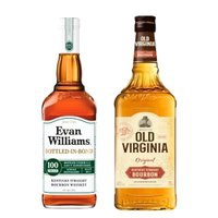 Whisky Kit Old Virgnia Oak Cask Bourbon Americano 700ml Teor 40% + Evan Wiliams Bottled In Bond Bourbon Americano 750ml Teor 50%