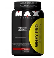 Whey Pro 1Kg - Morango - Max Titanium