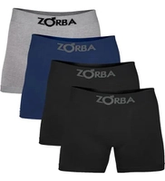 Kit 4 Cuecas Boxer Algodão Sem Costura