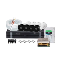 Kit 04 Câmeras Infra HD 720P VHL 1120B + DVR 1104 - 04 Canais HD 1080 Intelbras + HD SEAGATE 1TB + Acessórios