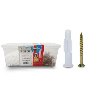 [+POR- | R$ 27,42] Bucha MU 6 com Parafuso Chipboard 4,0X45 - Kit 200