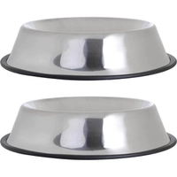 [AME 21] Comedouro Pet em Aço Inox 2 Peças Tamanho GG 750ml - Basic+