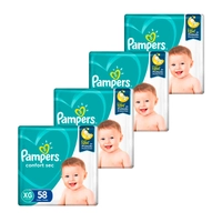Kit de Fraldas Pampers XG Confort Sec Super - 232 Unidades