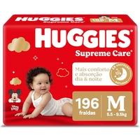 HUGGIES Fralda Supreme Care M - 196 fraldas, Cor: Vermelho