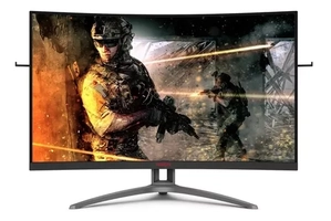 [CC Mercado Pago] Monitor Gamer Agon Ag323fcxe 31.5 Curvo 165hz Preto Aoc Cor Preto / Efeitos Luminosos RGB 110V/220V