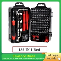 [1ª Compra R$ 71/ Do Brasil] Kit chave de fenda Torx Multiuso De Precisão 135 em 1 Ferramentas Reparo Doméstico