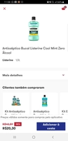 Antisséptico Bucal Listerine Cool Mint Zero Álcool - R$20