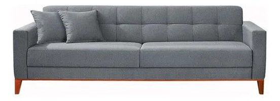 Sofá 3 Lugares Kivik Capitonê Cinza