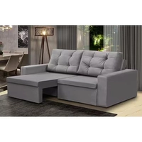 Sofá Retrátil 2 Lugares 1,80m Liz Suede Cinza - Adonai Estofados